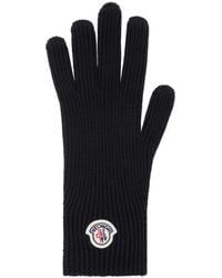 Moncler - Logo Patch Knitted Gloves - Lyst