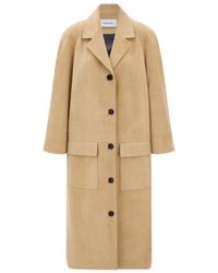 Ferragamo - Flap-Pocket Suede Coat - Lyst