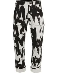 McQueen - Graffiti-Print Straight-Leg Jeans - Lyst