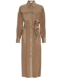 Brunello Cucinelli - Fluid Corduroy Shirt Dress - Lyst