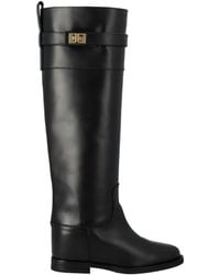 Via Roma 15 - Logo Plaque Knee-High Boots - Lyst