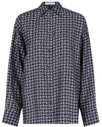 Prada - Printed Twill Silk Shirt - Lyst