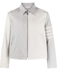 Thom Browne - 4-Bar Stripe Detailed Zipped Jacket - Lyst
