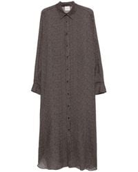 Alysi - Pattern Ramie Midi Ress - Lyst