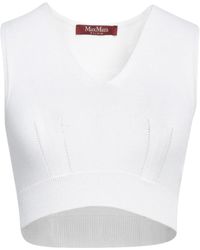 Max Mara - Solidcolor Sleeveless Cropped Knit Top - Lyst