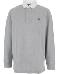 Polo Ralph Lauren - Contrast-Collar Long-Sleeve Polo Shirt - Lyst