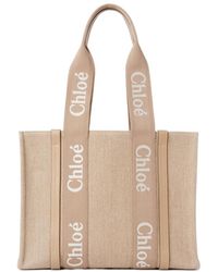 Chloé - Chloé Woody Medium Logo Detailed Tote Bag - Lyst
