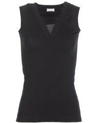 Brunello Cucinelli - V-Neck Straight Hem Top - Lyst