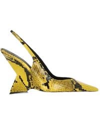 The Attico - Snake Print Ankle-Wrap High Heels - Lyst