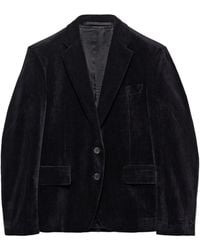 Prada - Single-Breasted Velvet Jacket - Lyst