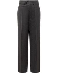 Victoria Beckham - Pressed Crease Tapered Leg Trousers - Lyst