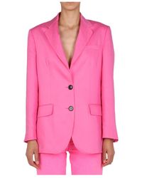 MSGM - Single Breasted Long Sleeved Blazer - Lyst