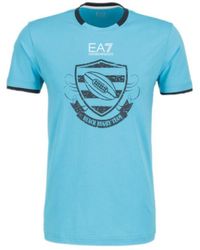 EA7 - Round-Necked Logo T-Shirt - Lyst