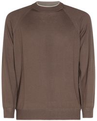 Eleventy - Raglan Crew Neck Knitted Sweater - Lyst