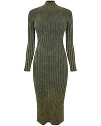 DIESEL - Mockneck Longsleeve Knit Midi Dress - Lyst