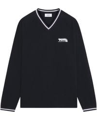 Maison Kitsuné - Maison Kitsuné Flash Fox Printed V-Neck Long-Sleeved T-Shirt - Lyst
