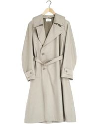 Lemaire - Double-Breasted Belted Trench Coat - Lyst