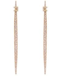 Elisabetta Franchi - Rhinestone-Embellished Logo-Detail Earrings - Lyst