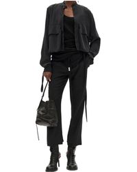 Ann Demeulemeester - Drawstring Wool Straight Trousers - Lyst