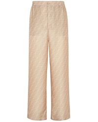 Fendi - Ff Silk Pants - Lyst