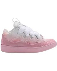 Lanvin - Curb Lace-Up Panelled Sneakers - Lyst