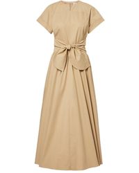 Patou - Gathered Cotton Midi Dress - Lyst