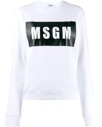 MSGM - Logo Print Casual Sweater - Lyst