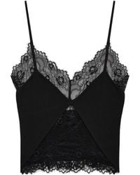Anine Bing - Tina Lace-Trim Tank Top - Lyst
