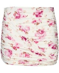 Magda Butrym - Floral Print Draped Mini Swim Skirt - Lyst