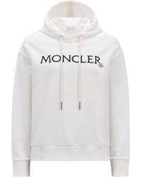 Moncler - Logo Embroidered Drawstring Hoodie - Lyst
