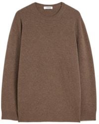 Jil Sander - Oversized Crew Neck Knitted Sweater - Lyst
