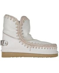 Mou - Contrast-Colored Stitching Snow Boots - Lyst