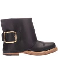 McQueen - Buckle-Detail Ankle Boots - Lyst
