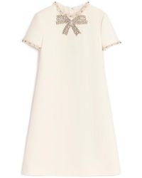 Valentino - Embroidered Crepe Couture Short Dress - Lyst
