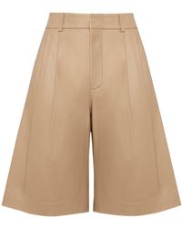 Yves Salomon - Pleated Leather Shorts - Lyst