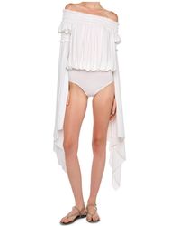 Norma Kamali - Handkerchief-Sleeve Bodysuit - Lyst