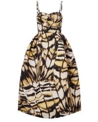 Oscar de la Renta - Printed Faille Cocktail Dress - Lyst