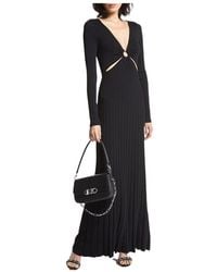 MICHAEL Michael Kors - Pleated V-Neck Midi Dress - Lyst
