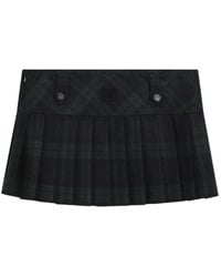 Miu Miu - Pleated Wool Mini Skirt - Lyst