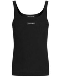 Dolce & Gabbana - Ribbed Logo Tank Top - Lyst