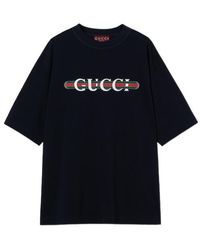 Gucci - Logo Printed Jersey T-Shirt - Lyst