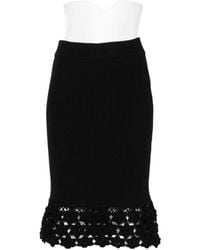 Ganni - Crochet-Hem Knitted Midi Skirt - Lyst