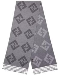 Fendi - Ff Jacquard Fringed-Edge Scarf - Lyst
