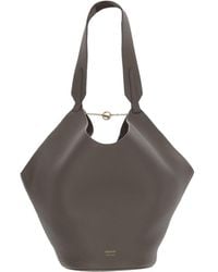 KHAITE - Logo Printed Chain Detailed Shoulder Bag - Lyst