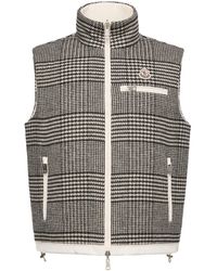 Moncler - Gienah Reversible Wool Blend Down Vest - Lyst
