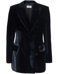 P.A.R.O.S.H. - Double-Breasted Velvet Blazer, Viscose Blazers - Lyst