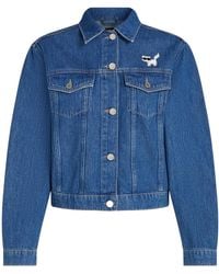 KARL LAGERFELD - Ikon Cat-Motif Denim Jacket - Lyst