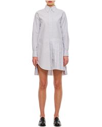 Thom Browne - Button-Up Pleated Striped Shirt Dress - Lyst