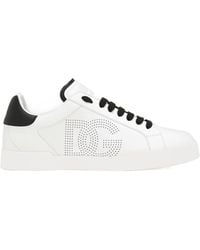 Dolce & Gabbana - Portofino Leather Low-Top Sneakers - Lyst