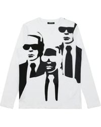 KARL LAGERFELD - Long-Sleeved Printed T-Shirt - Lyst